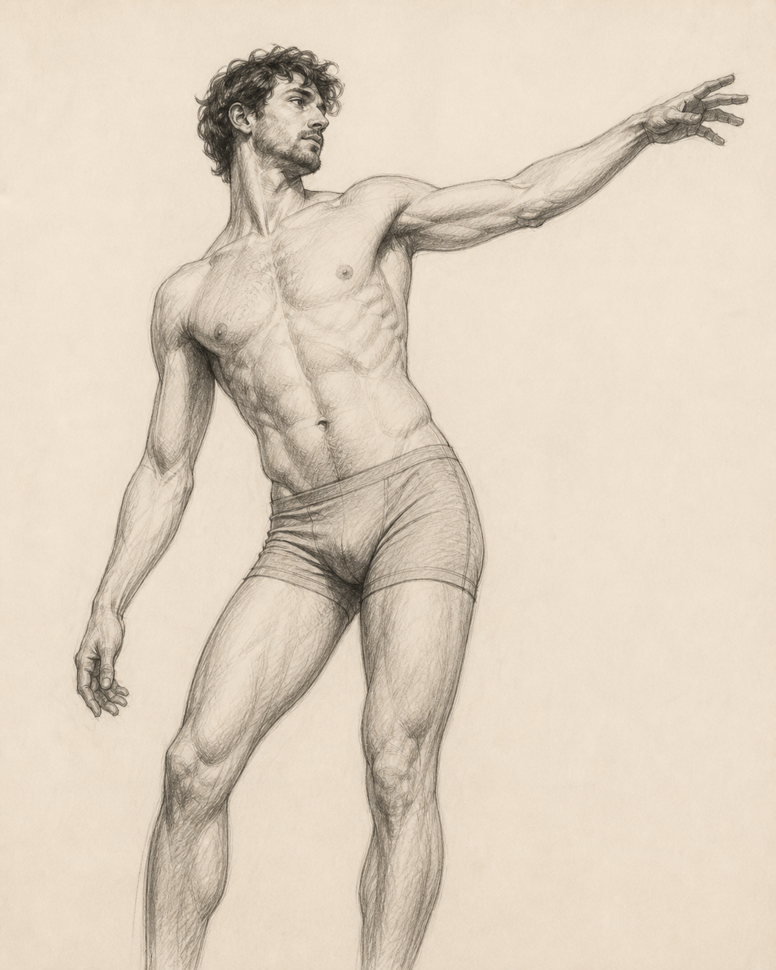 Graphite anatomy study thumbnail